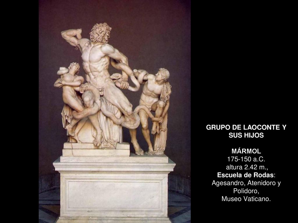 GRUPO DE LAOCONTE Y SUS HIJOS MÁRMOL a. C. altura m