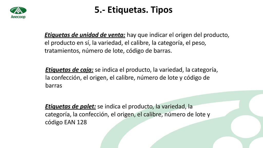 5.- Etiquetas. Tipos