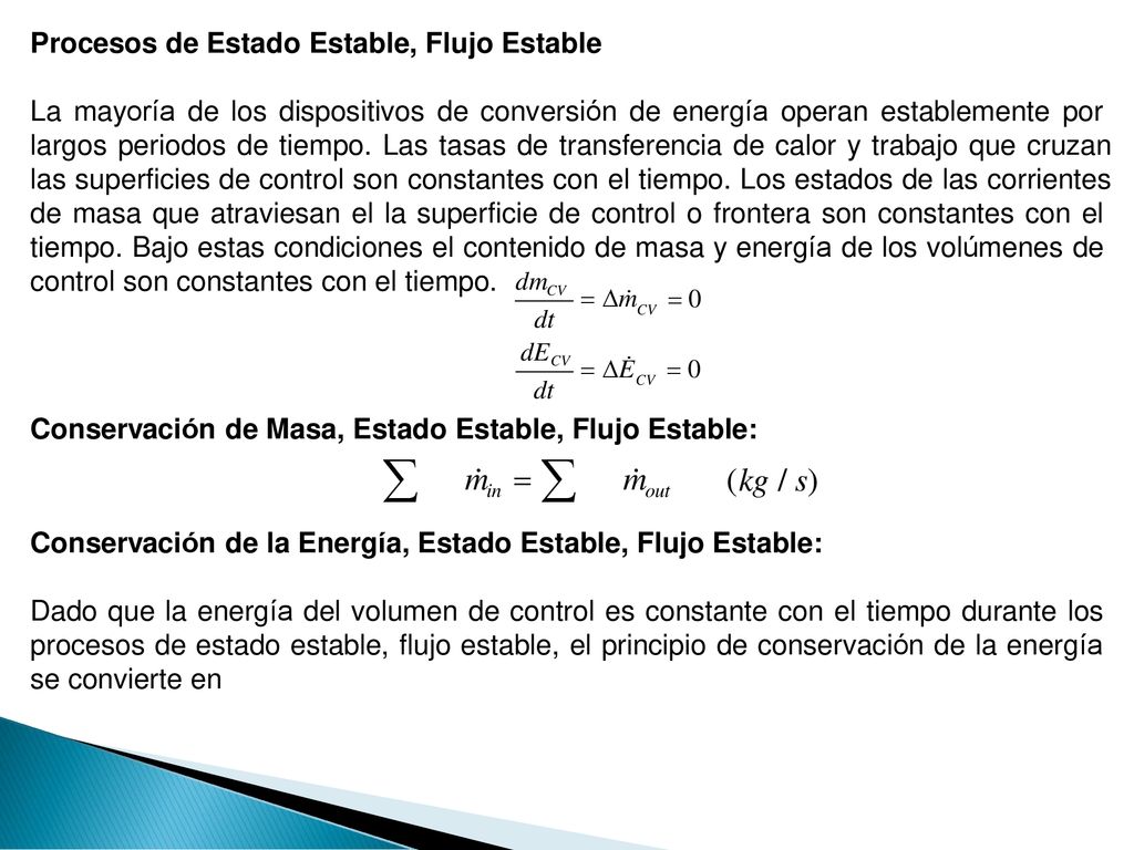 min  m out (kg / s) Procesos de Estado Estable, Flujo Estable