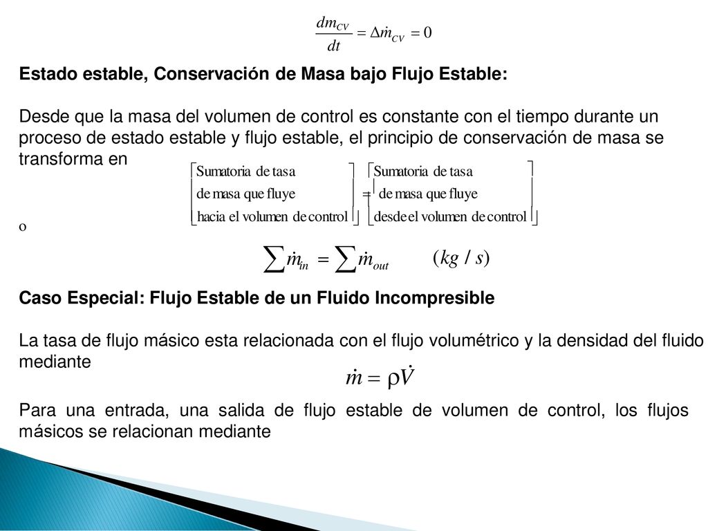 m min  m out Sumatoria de tasa Sumatoria de tasa