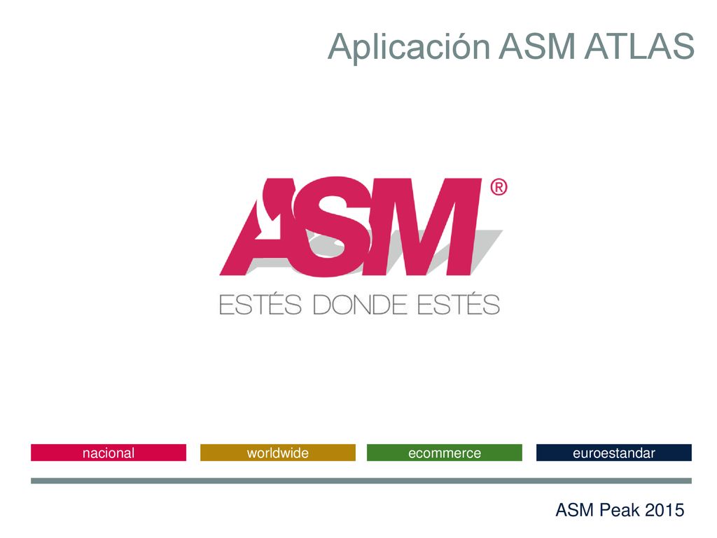 Aplicación ASM ATLAS ASM Peak 2015 nacional worldwide ecommerce
