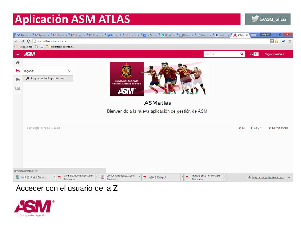 Aplicación ASM Acceder con el usuario de la Z 20 20