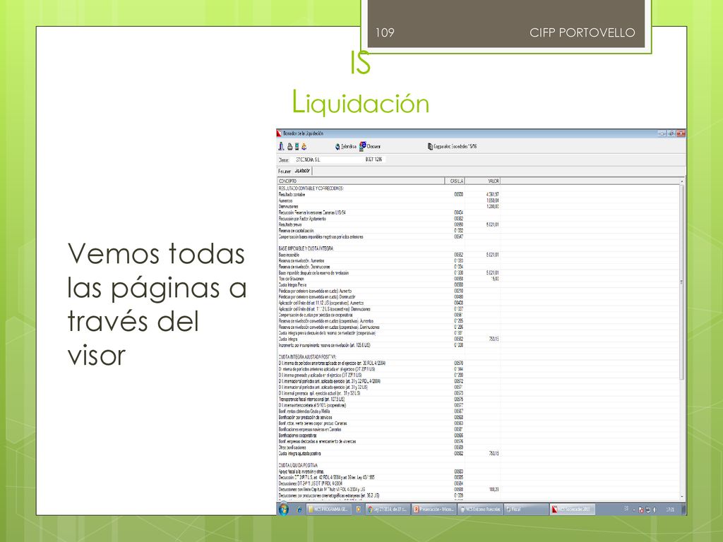 IS Liquidación Vemos todas las páginas a través del visor