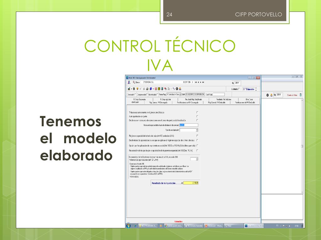 CIFP PORTOVELLO CONTROL TÉCNICO IVA Tenemos el modelo elaborado