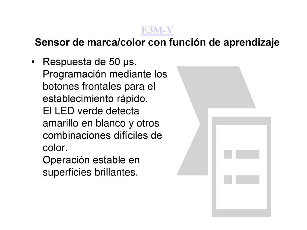 E3M-V Sensor de marca/color con función de aprendizaje