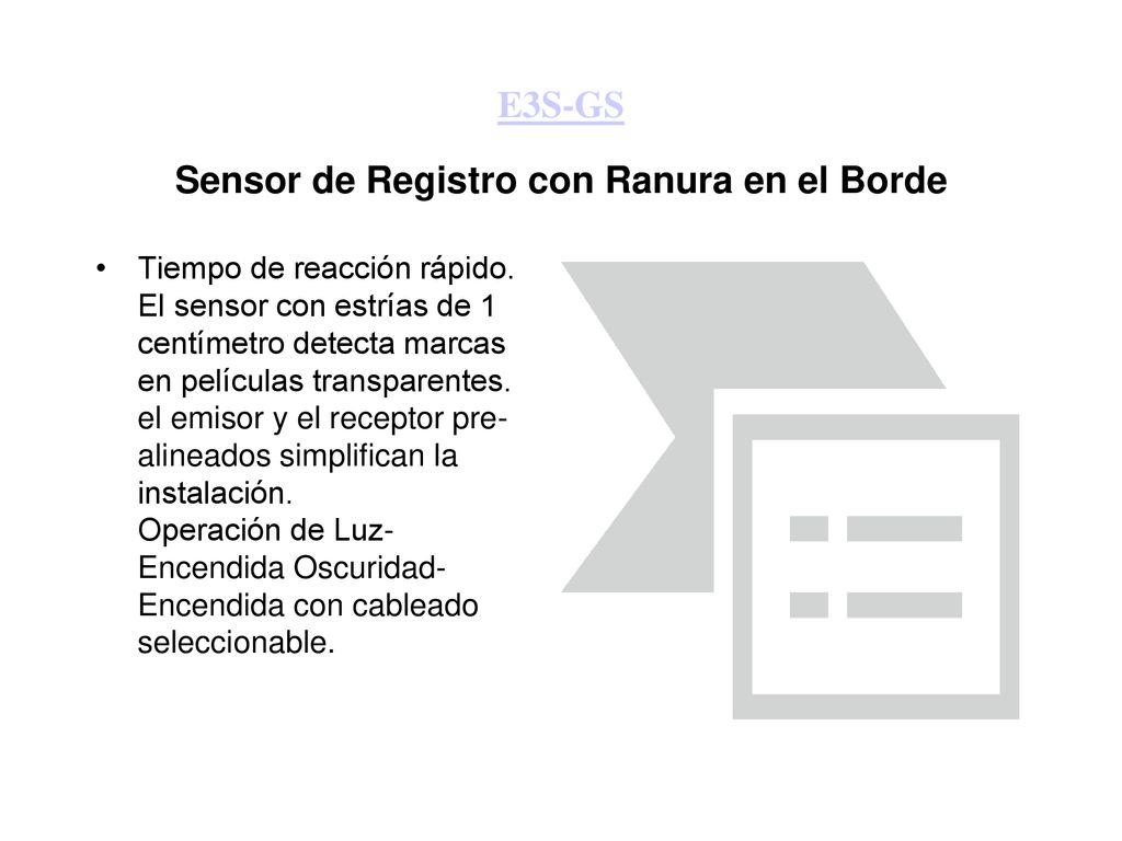 E3S-GS Sensor de Registro con Ranura en el Borde