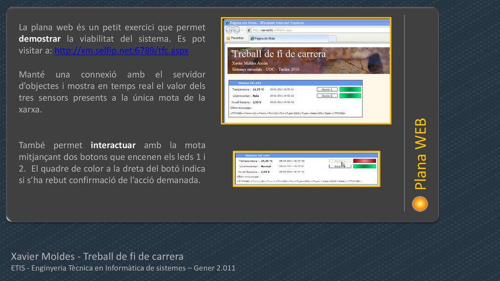 Plana WEB Xavier Moldes - Treball de fi de carrera