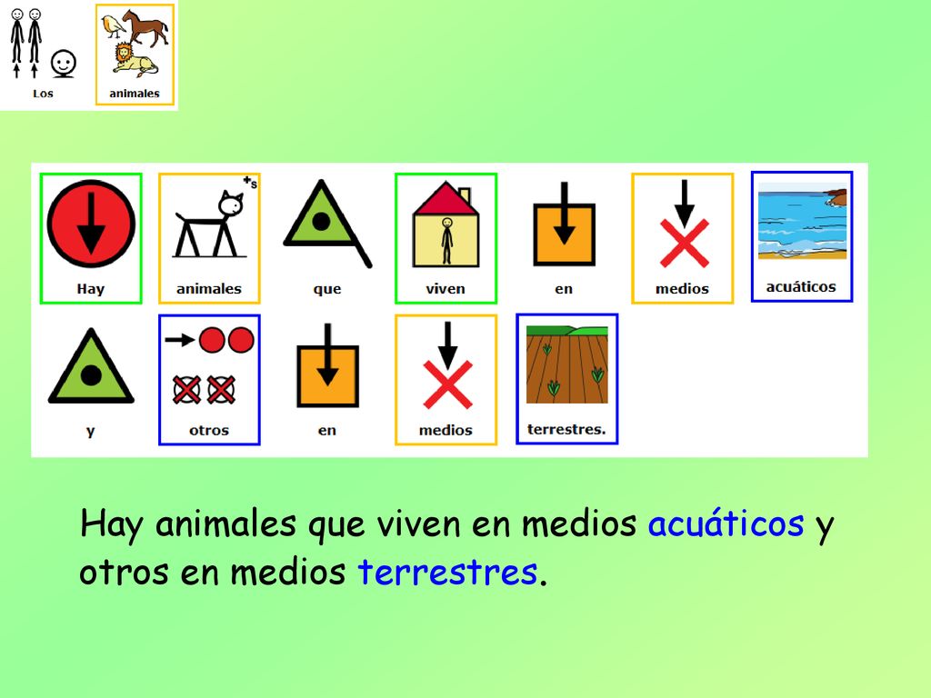 Hay animales que viven en medios acuáticos y otros en medios terrestres.