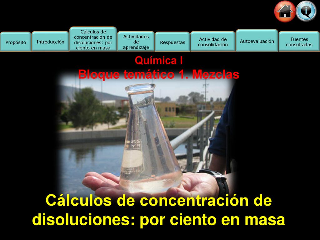 Cálculos de concentración de disoluciones: por ciento en masa