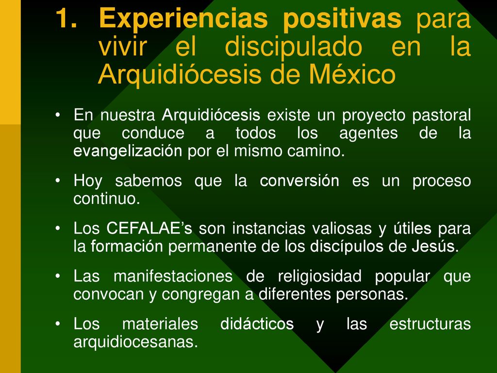 Experiencias positivas para vivir el discipulado en la Arquidiócesis de México