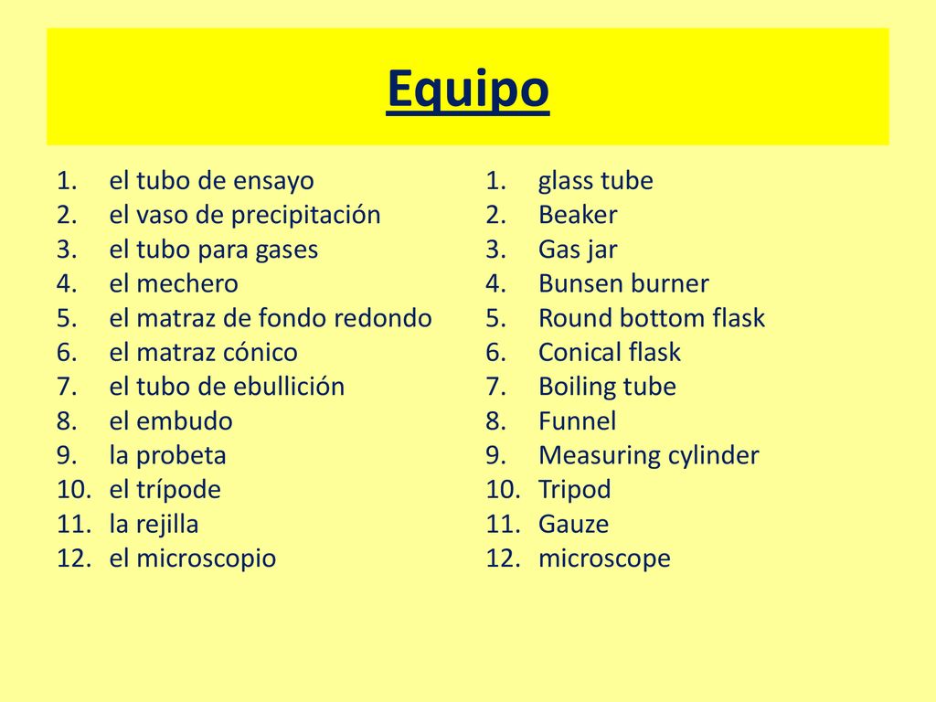 Equipo el tubo de ensayo el vaso de precipitación el tubo para gases