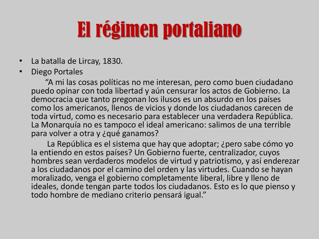 El régimen portaliano La batalla de Lircay, Diego Portales