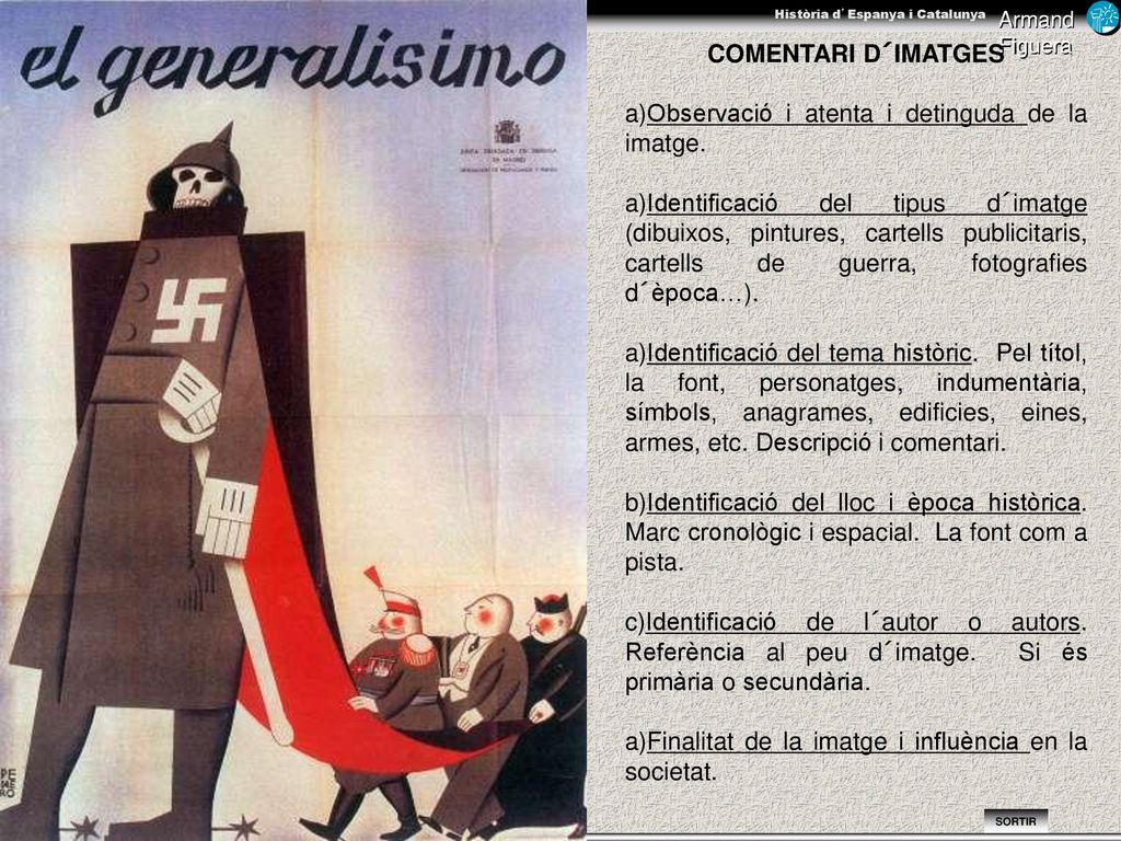 COMENTARI D´IMATGES Observació i atenta i detinguda de la imatge.