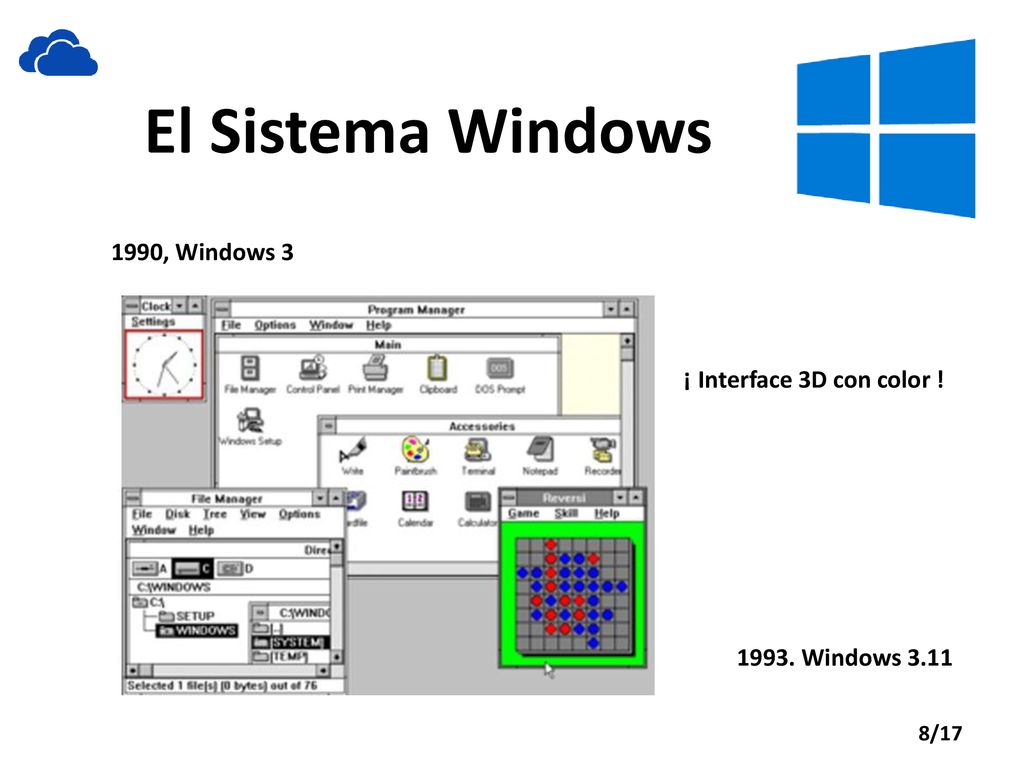 El Sistema Windows 1990, Windows 3 ¡ Interface 3D con color !