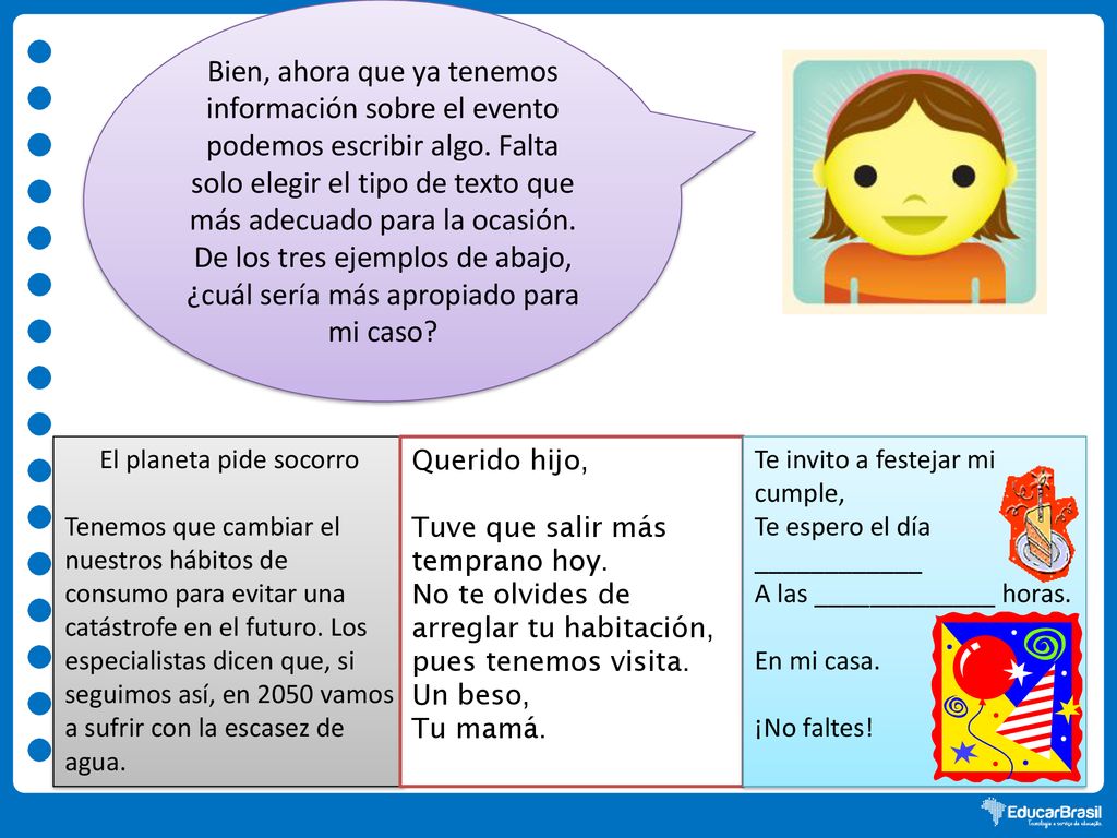 De los tres ejemplos de abajo, ¿cuál sería más apropiado para mi caso