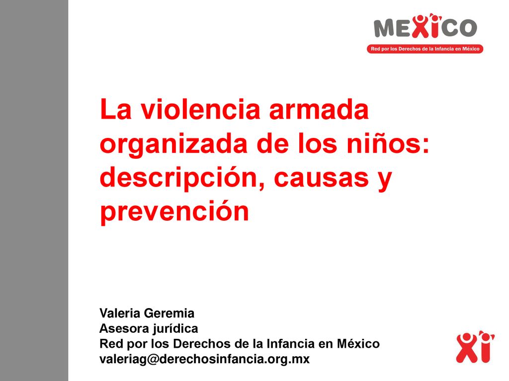 La violencia armada organizada de los niños: descripción, causas y prevención