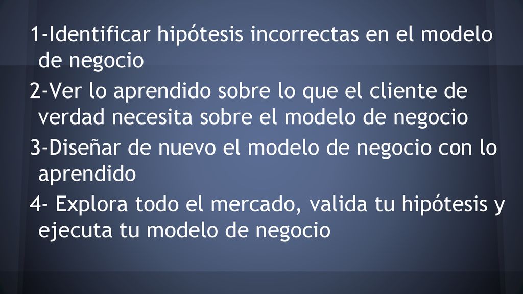 1-Identificar hipótesis incorrectas en el modelo de negocio