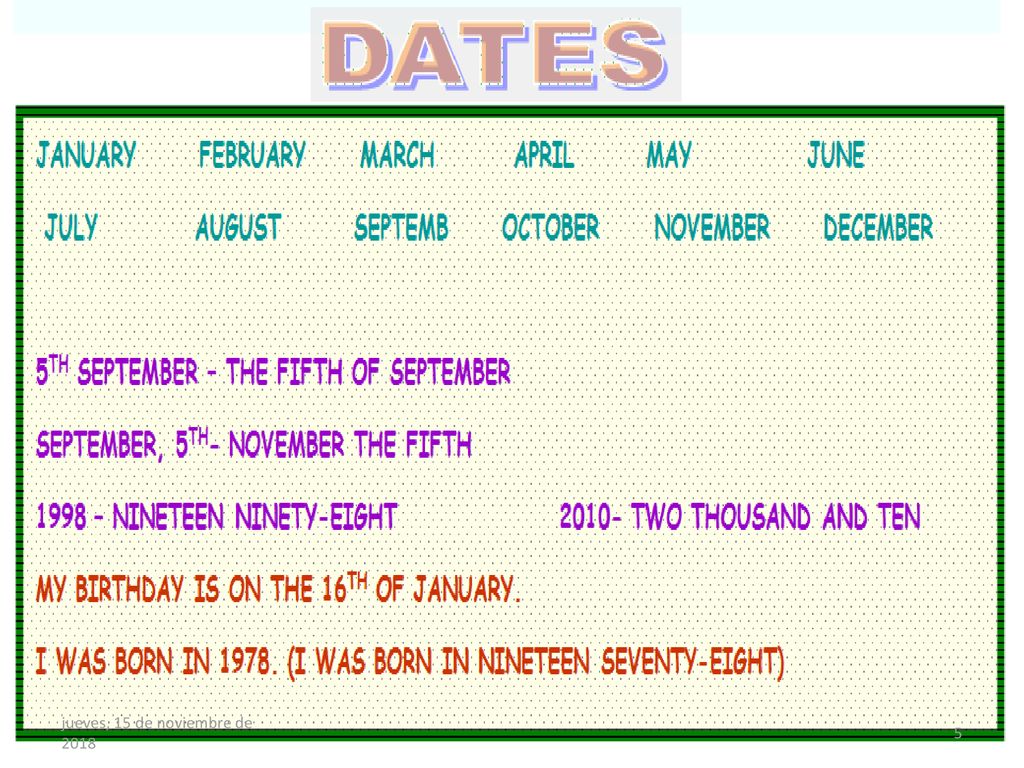 jueves, 15 de noviembre de 2018jueves, 15 de noviembre de 2018