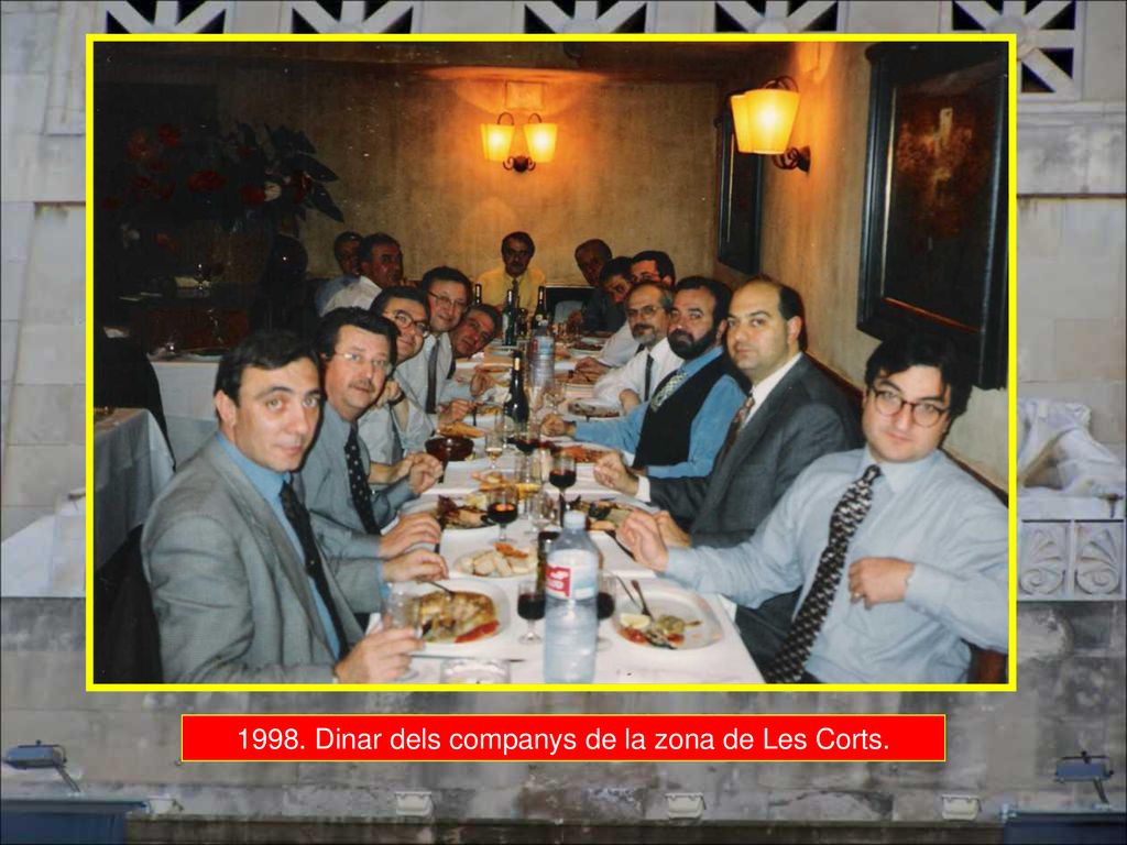 1998. Dinar dels companys de la zona de Les Corts.