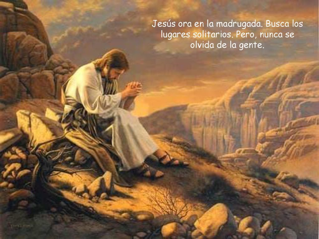 Jesús ora en la madrugada. Busca los lugares solitarios