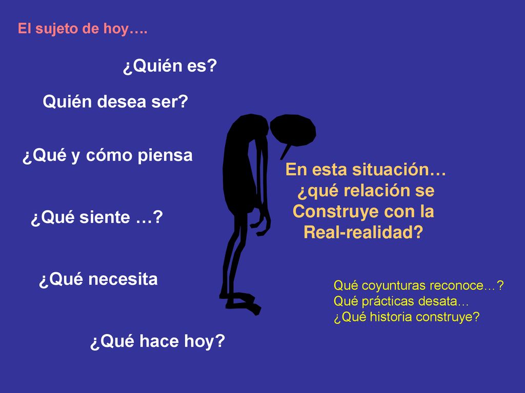 En esta situación… ¿qué relación se Construye con la Real-realidad