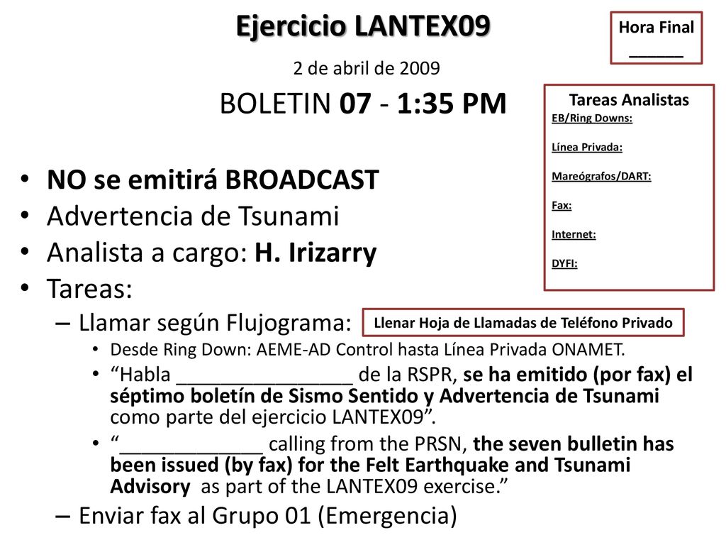 Ejercicio LANTEX09 2 de abril de 2009 BOLETIN :35 PM