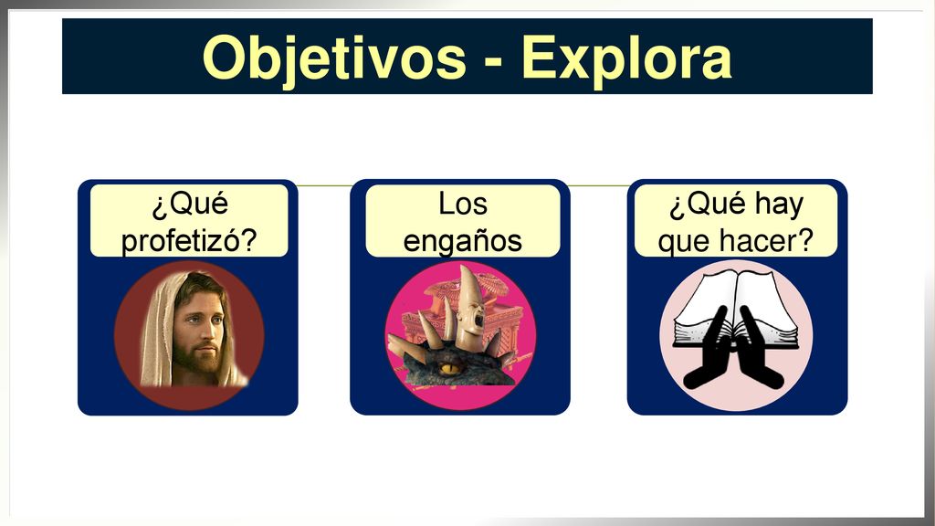 Objetivos - Explora ¿Qué profetizó Los engaños ¿Qué hay que hacer