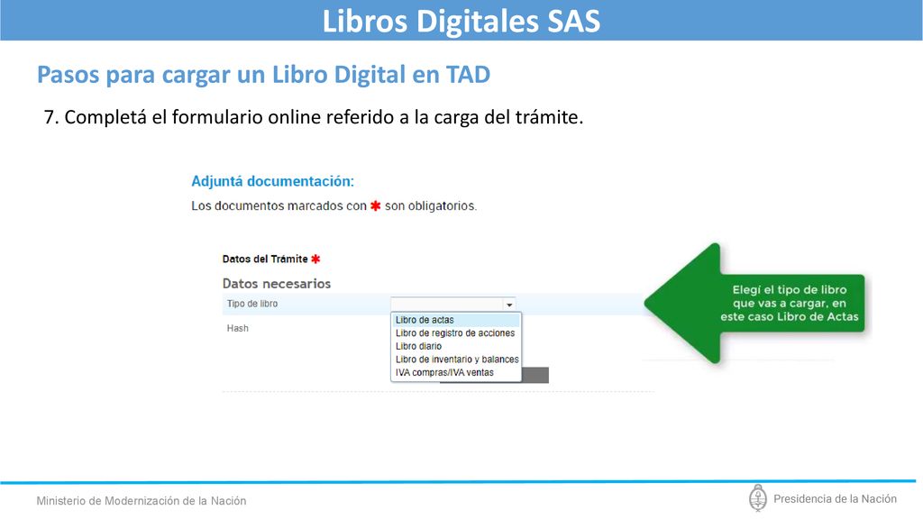 Libros Digitales SAS Pasos para cargar un Libro Digital en TAD