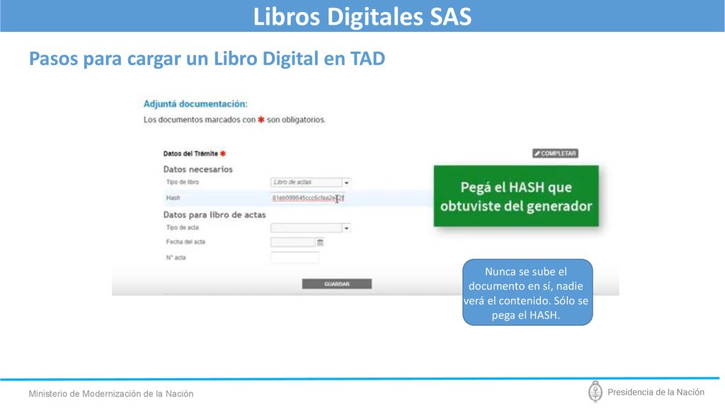 Libros Digitales SAS Pasos para cargar un Libro Digital en TAD