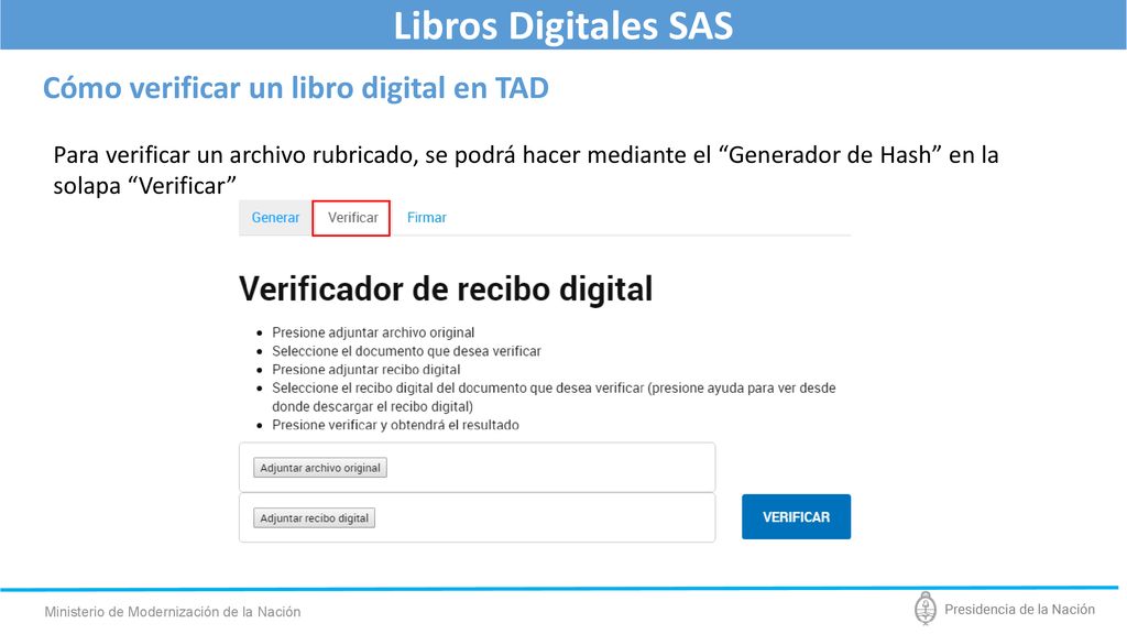 Libros Digitales SAS Cómo verificar un libro digital en TAD