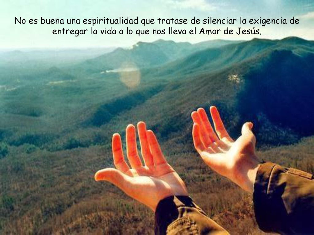 No es buena una espiritualidad que tratase de silenciar la exigencia de entregar la vida a lo que nos lleva el Amor de Jesús.