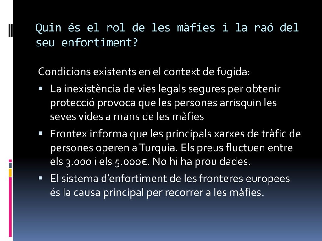 Quin és el rol de les màfies i la raó del seu enfortiment