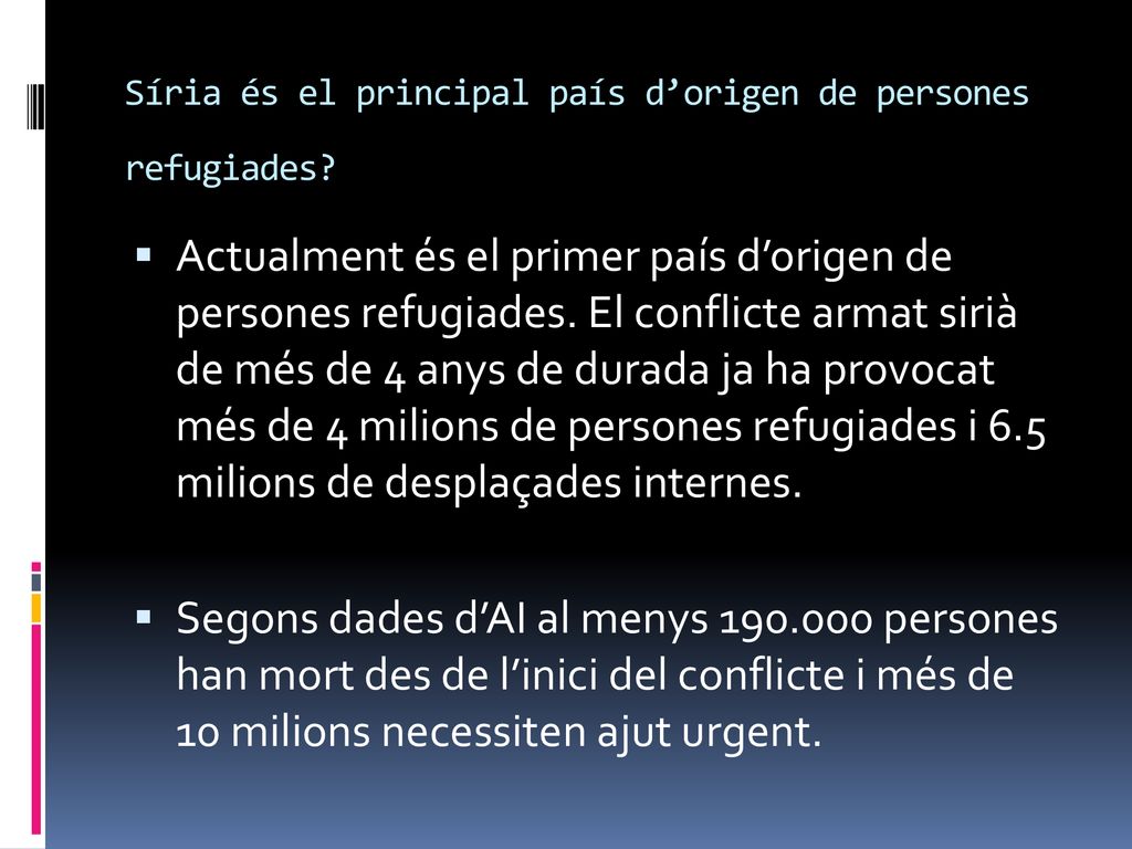 Síria és el principal país d’origen de persones refugiades