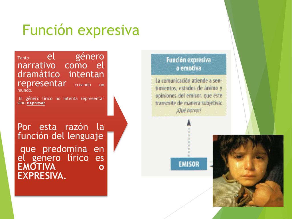 Función expresiva Por esta razón la función del lenguaje