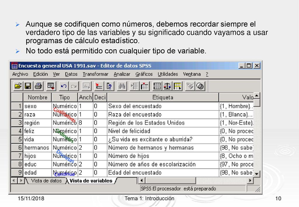No todo está permitido con cualquier tipo de variable.