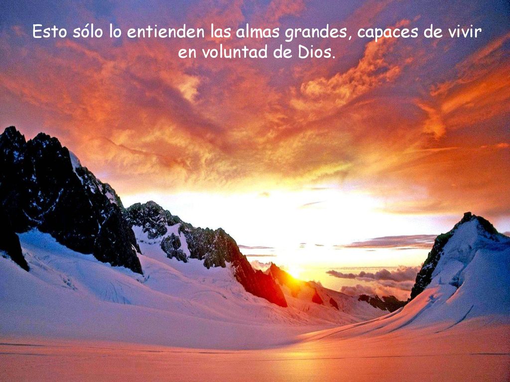 Esto sólo lo entienden las almas grandes, capaces de vivir en voluntad de Dios.