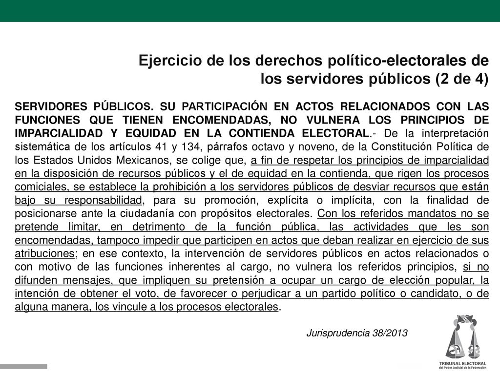 Ejercicio de los derechos político-electorales de los servidores públicos (2 de 4)