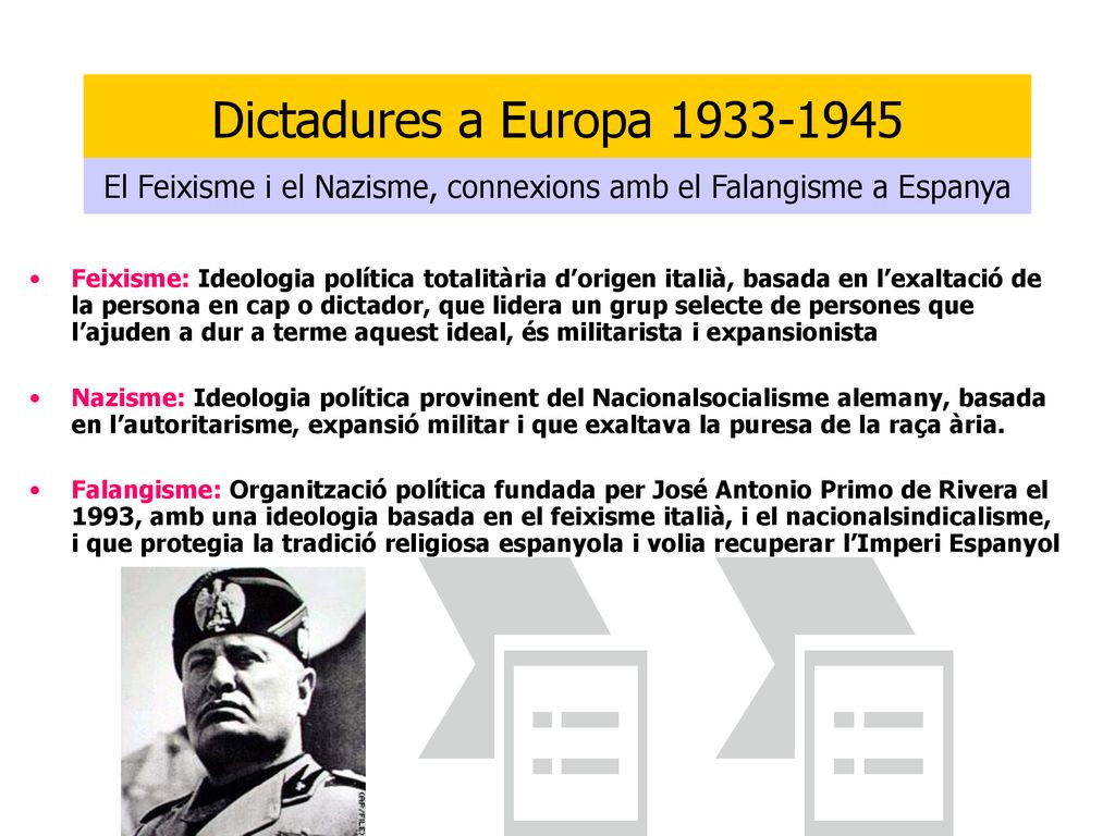 El Feixisme i el Nazisme, connexions amb el Falangisme a Espanya