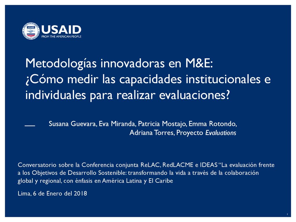 Metodologías innovadoras en M&E: ¿Cómo medir las capacidades institucionales e individuales para realizar evaluaciones