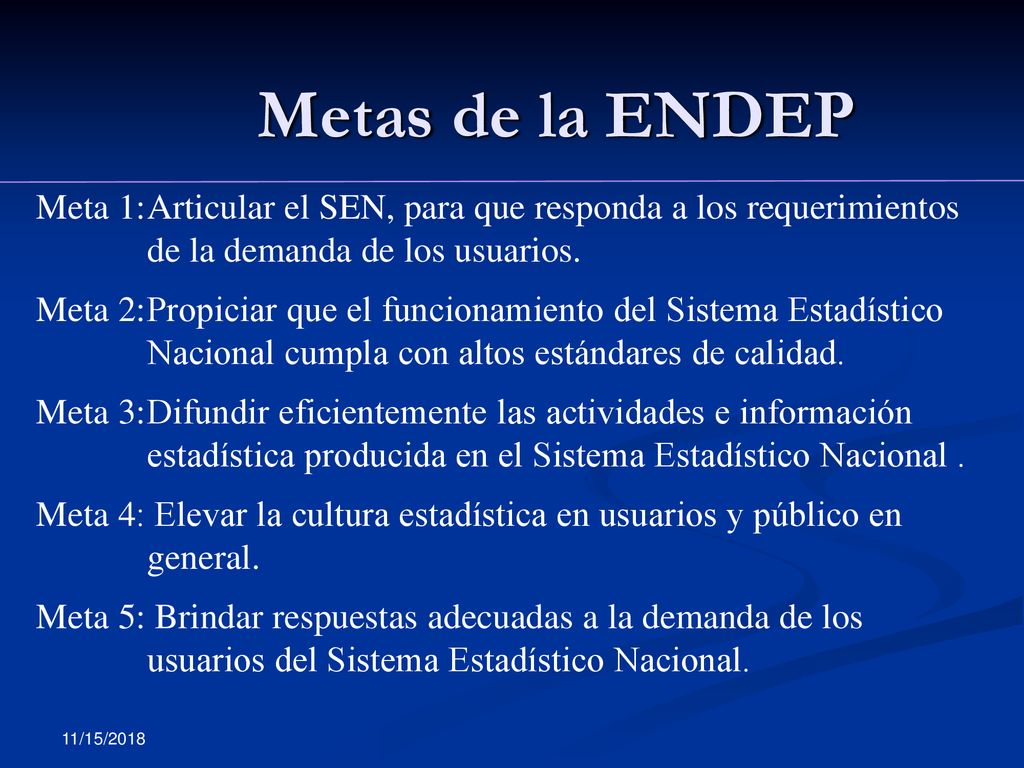 Metas de la ENDEP Meta 1: Articular el SEN, para que responda a los requerimientos de la demanda de los usuarios.