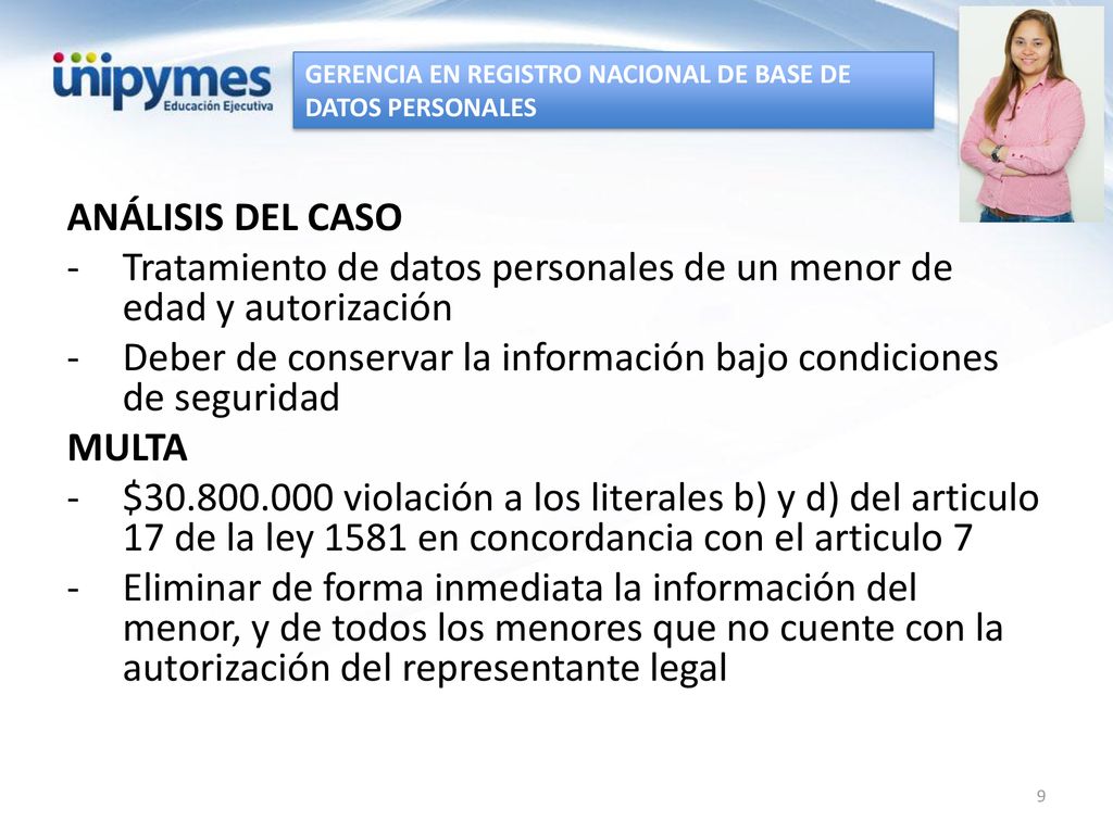 Tratamiento de datos personales de un menor de edad y autorización