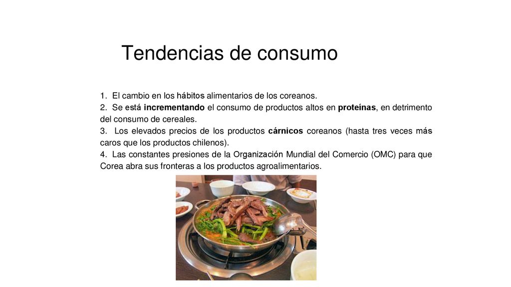 1. El cambio en los hábitos alimentarios de los coreanos.
