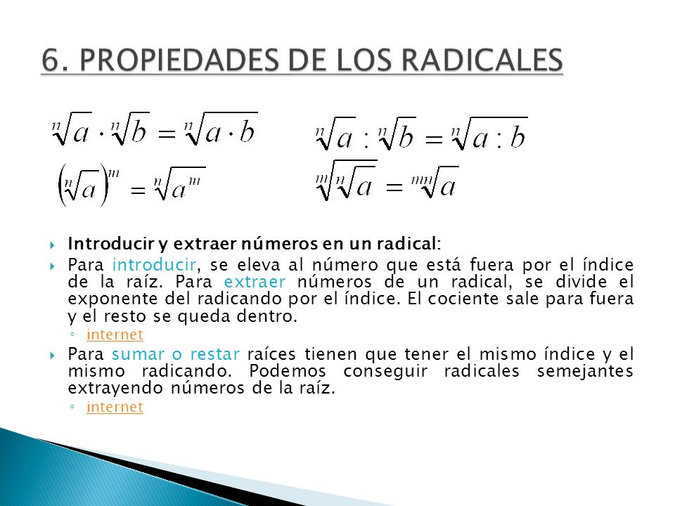 6. PROPIEDADES DE LOS RADICALES