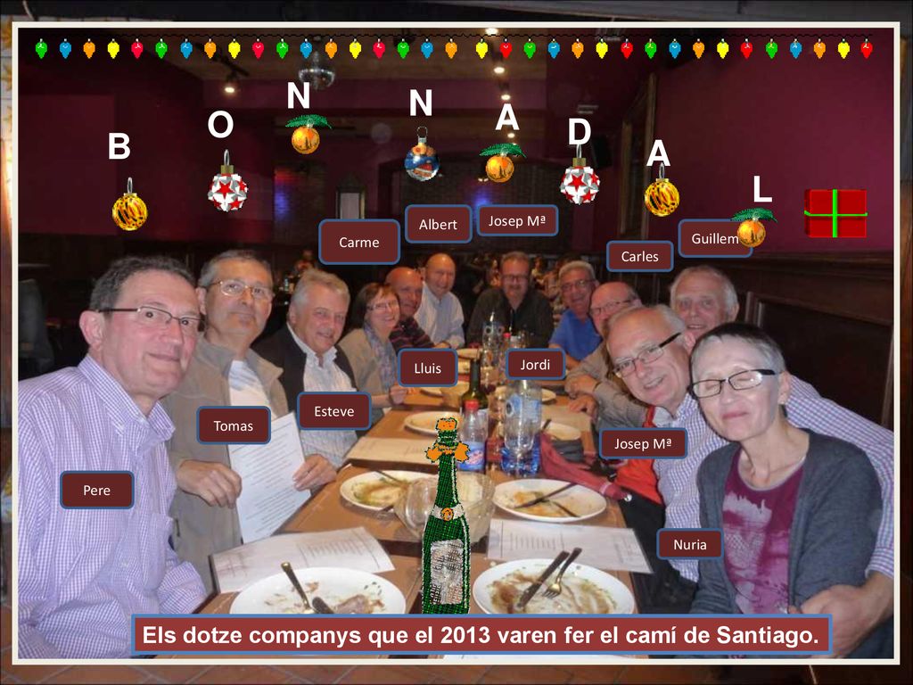 N N. A. O. D. B. A. L. Albert. Josep Mª. Carme. Guillem. Carles. Lluis. Jordi. Esteve.