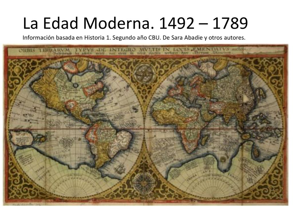 La Edad Moderna – 1789 Información basada en Historia 1.