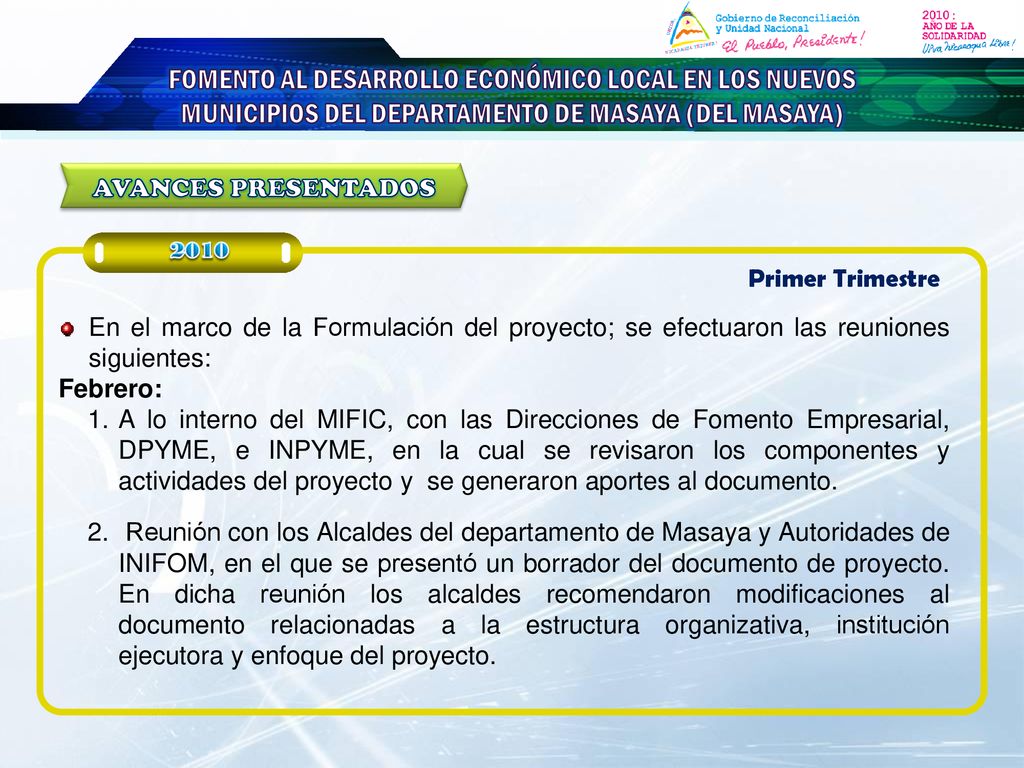 FOMENTO AL DESARROLLO ECONÓMICO LOCAL EN LOS NUEVOS MUNICIPIOS DEL DEPARTAMENTO DE MASAYA (DEL MASAYA)