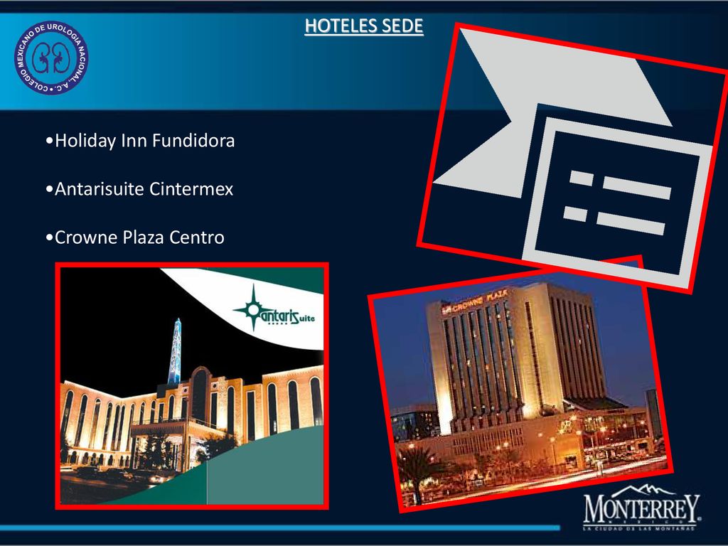 HOTELES SEDE Holiday Inn Fundidora Antarisuite Cintermex Crowne Plaza Centro