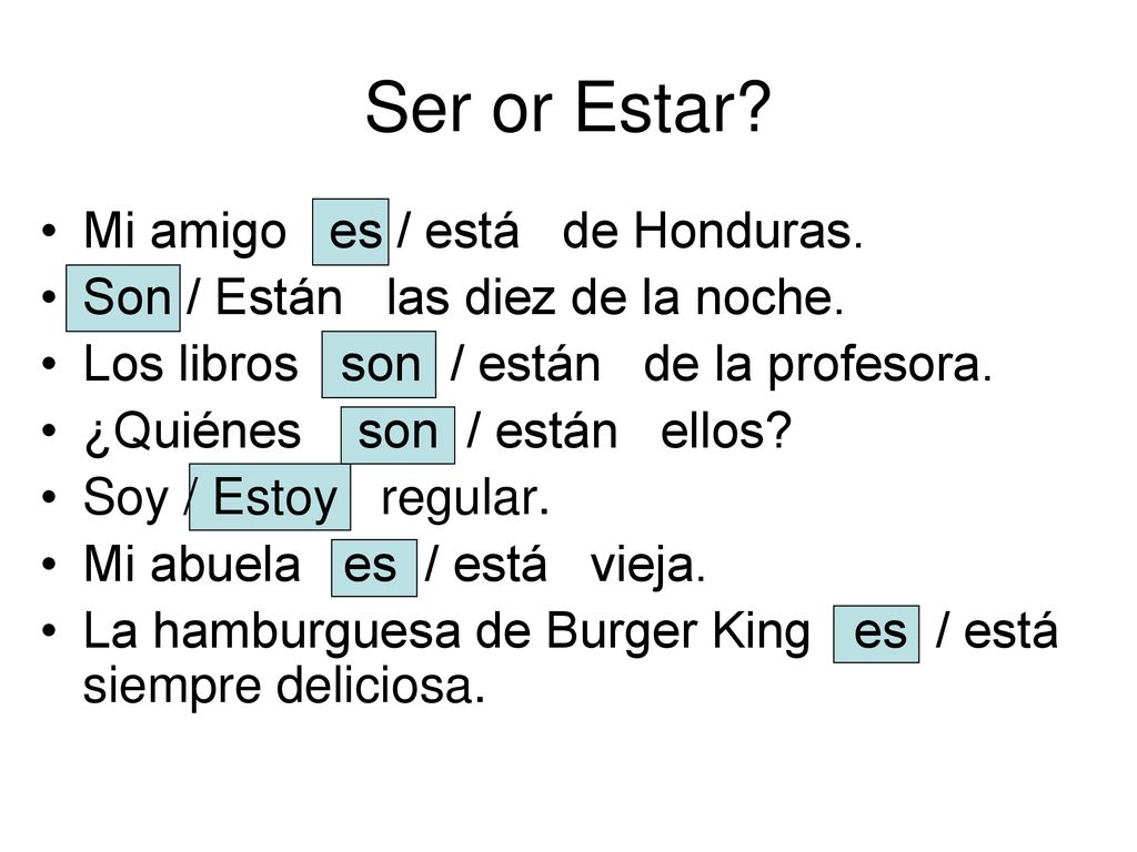 Ser or Estar Mi amigo es / está de Honduras.