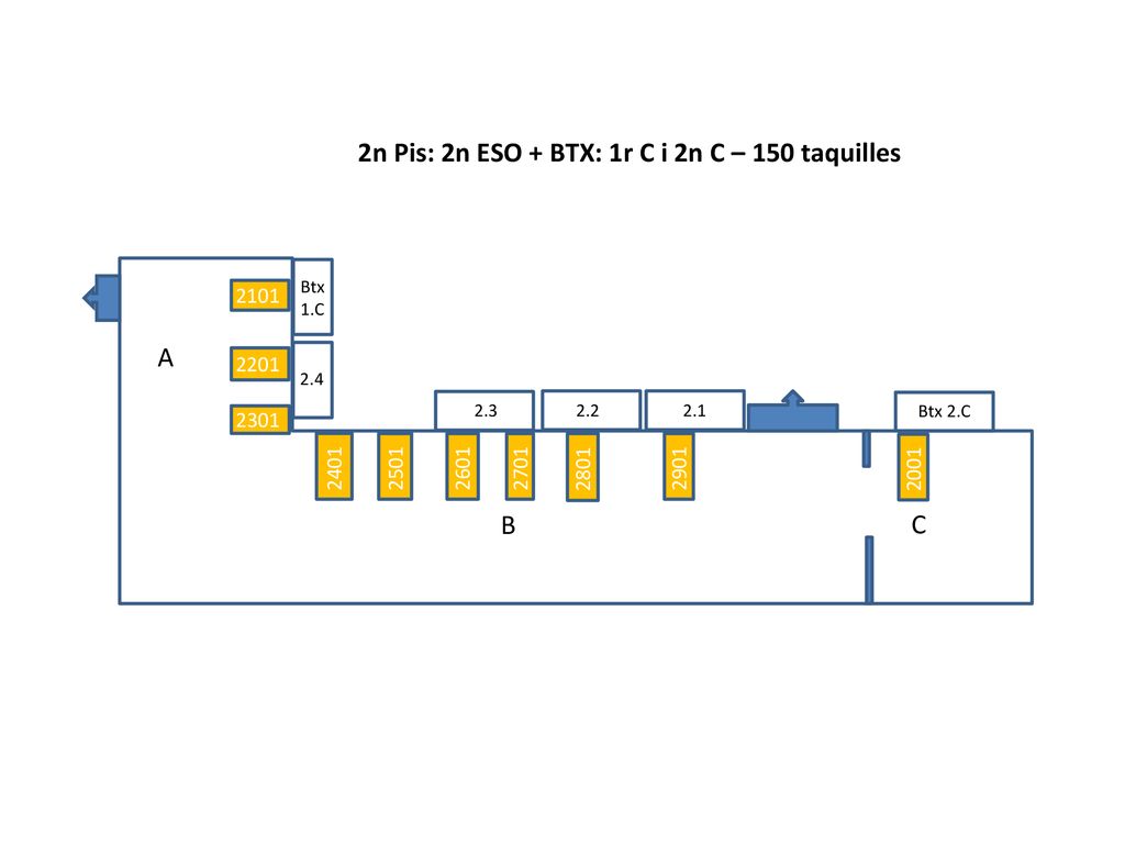 2n Pis: 2n ESO + BTX: 1r C i 2n C – 150 taquilles