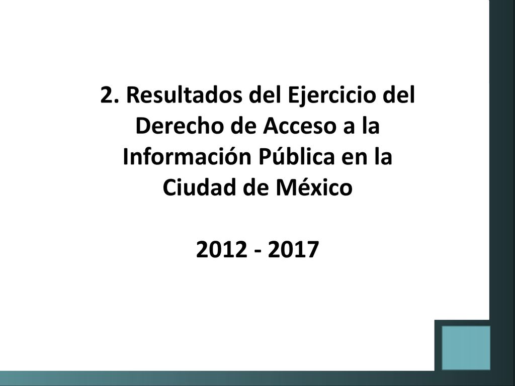 2. Resultados del Ejercicio del Derecho de Acceso a la Información Pública en la Ciudad de México